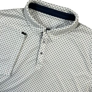 Swannies Golf Polo Shirt Men's‎ XXL White Geometric AOP Classic Short Sleeve